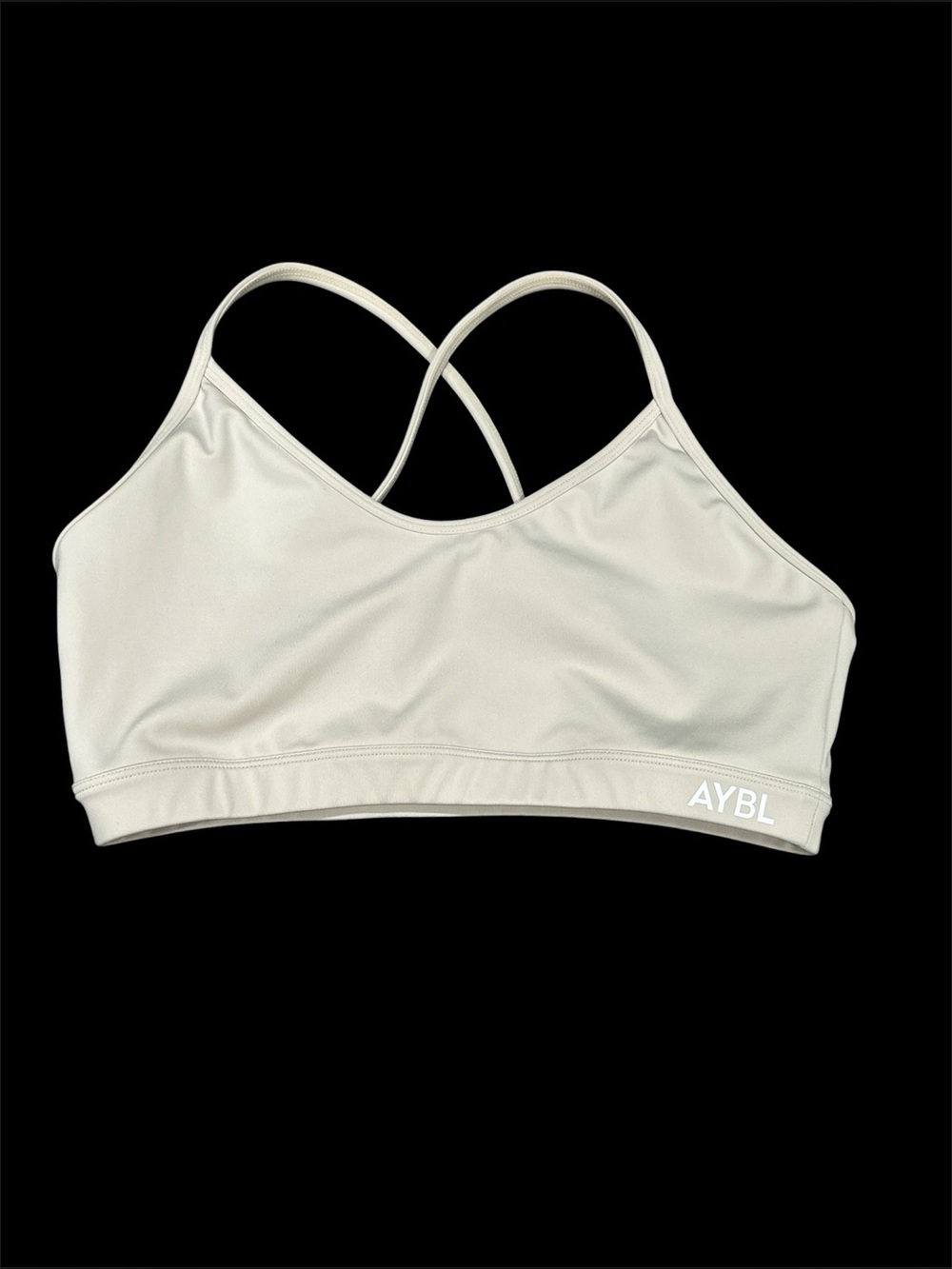 AYBL Women's Crossback Sports Bra in Light Beige Medium